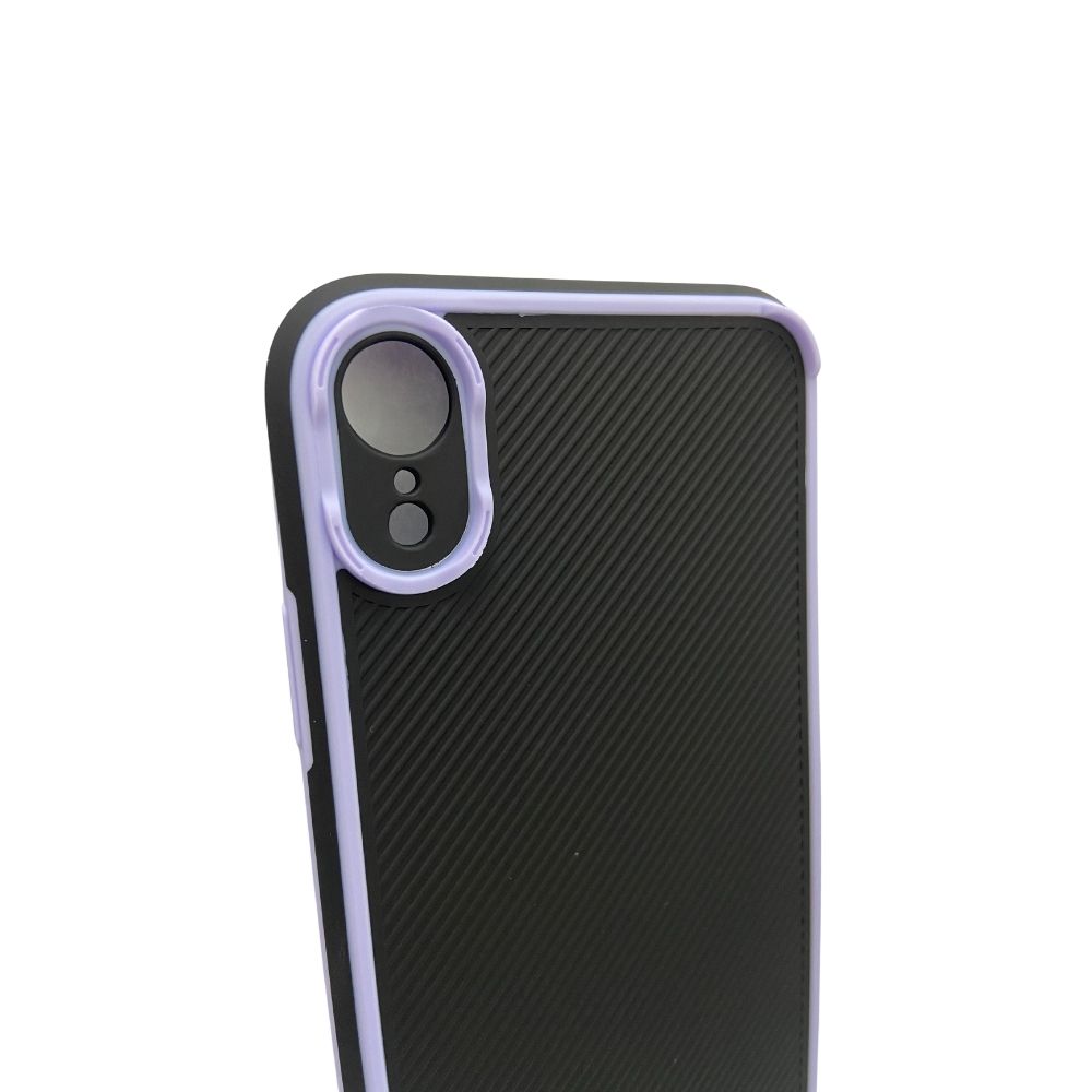 Capa Anti Impacto Iphone Xr - Capinha Preto c/ Lilás - Novo